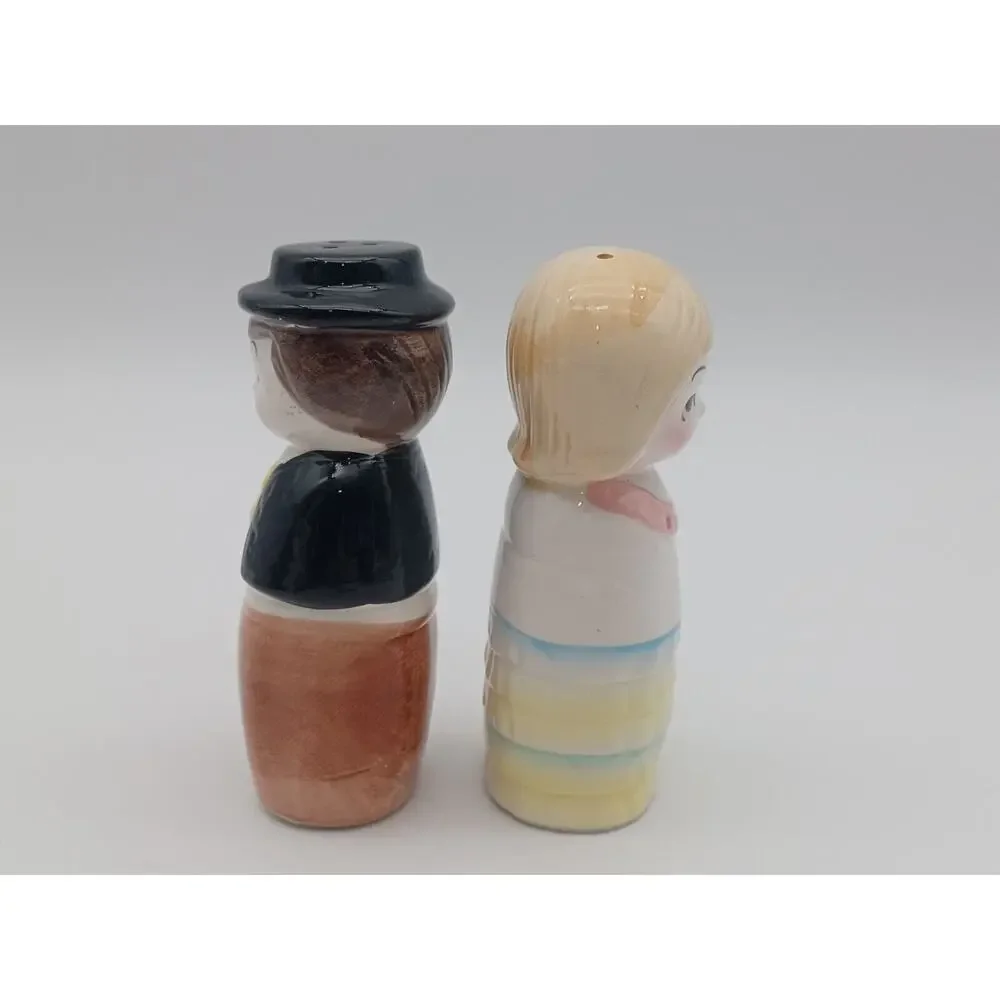 Vintage Anthropomorphic Man Woman Ceramic Salt Pepper Shaker Set Man Woman Japan - Picture 3 of 4